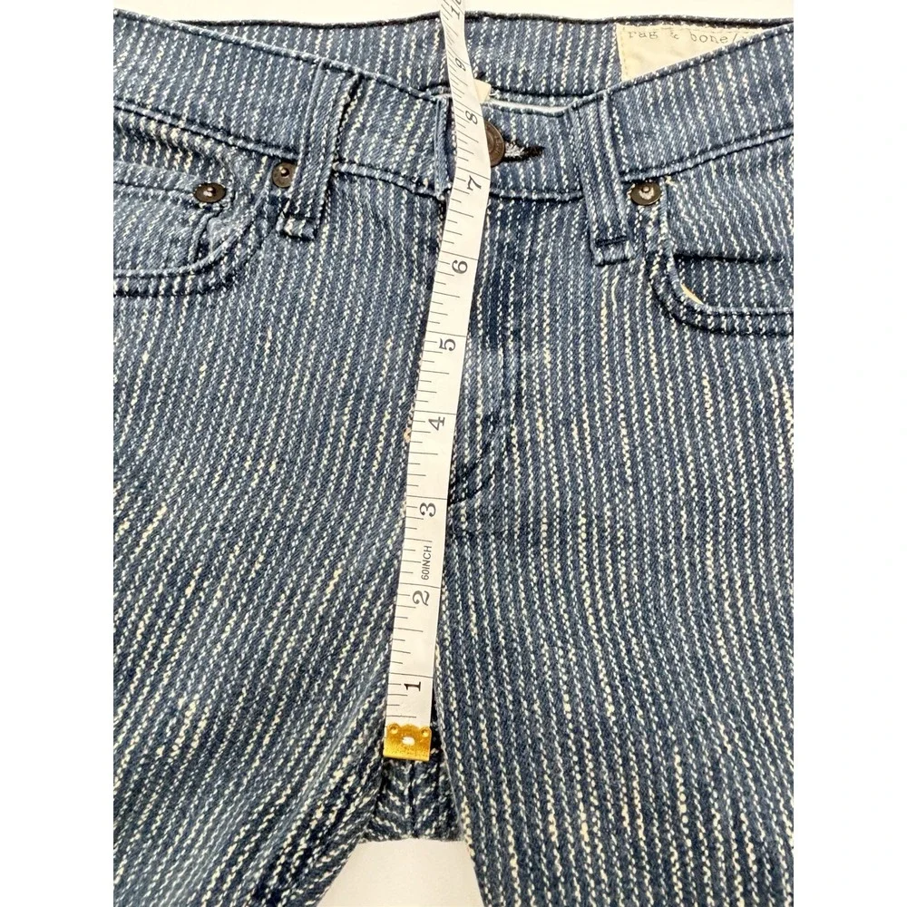 Rag & Bone Jean Skinny Pinstripe Jeans Womens 26 Blue Stretch Denim 28 Inseam